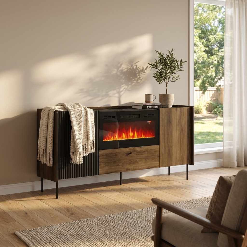 Brandy 180 BL-EF Fireplace Sideboard