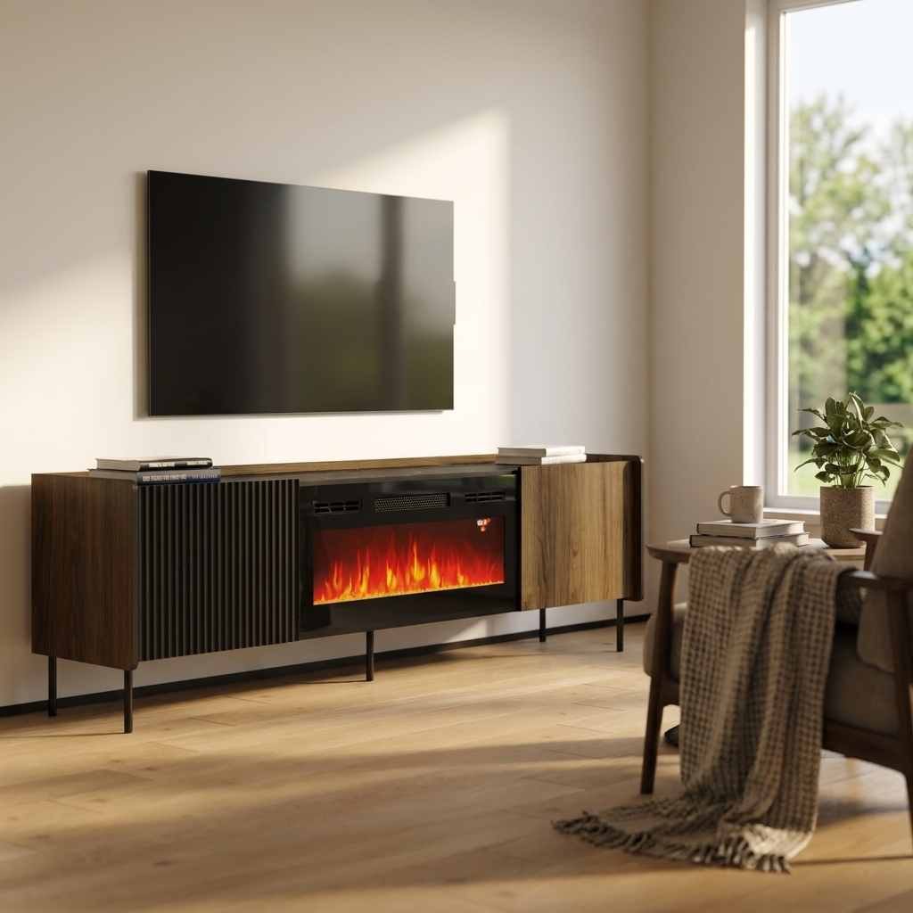 Brandy 180 BL-EF Fireplace TV Stand