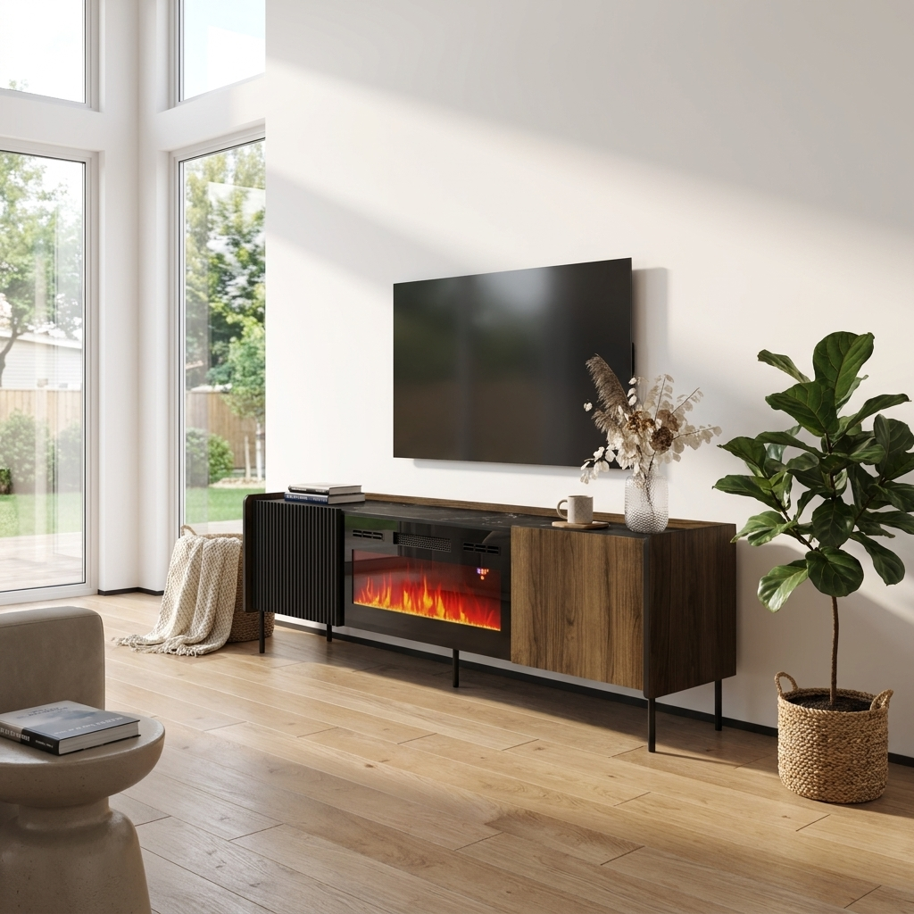 Brandy 180 BL-EF Fireplace TV Stand