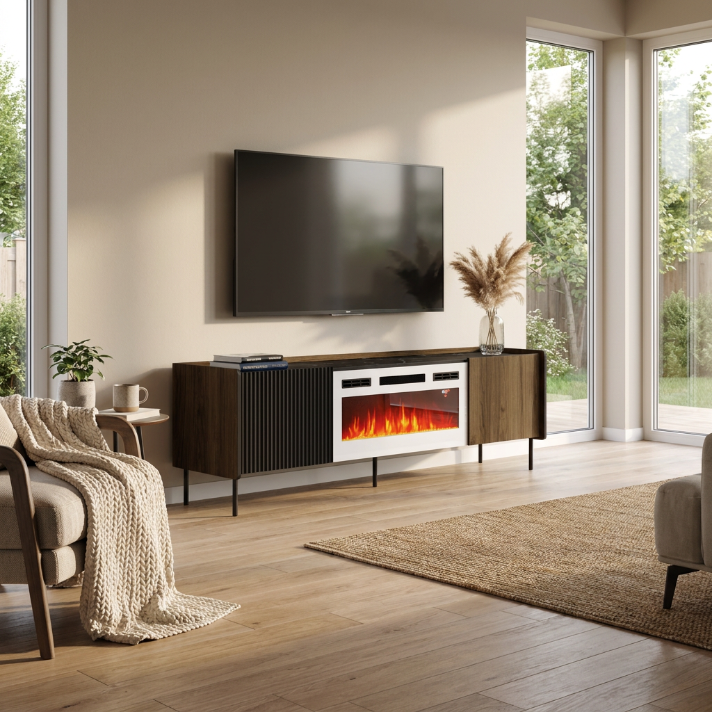 Brandy 180 WH-EF Fireplace TV Stand