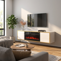 Goldie BL-EF Floating Fireplace TV Stand