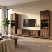 Swing 180BLEF-BK-BK Entertainment Center