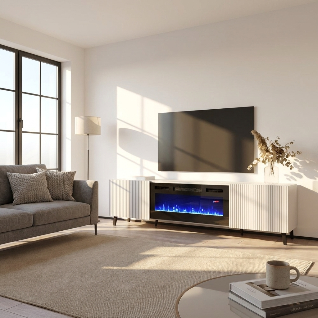 Pafos BL-EF Fireplace TV Stand