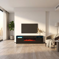 Duke 01 BL-EF Electric Fireplace 63" TV Stand - Meble Furniture