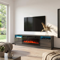 Duke 01 BL-EF Electric Fireplace 63" TV Stand - Meble Furniture