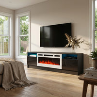 Duke 01 WH-EF Electric Fireplace 63" TV Stand - Meble Furniture