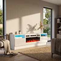 Duke 01 WH-EF Electric Fireplace 63" TV Stand - Meble Furniture