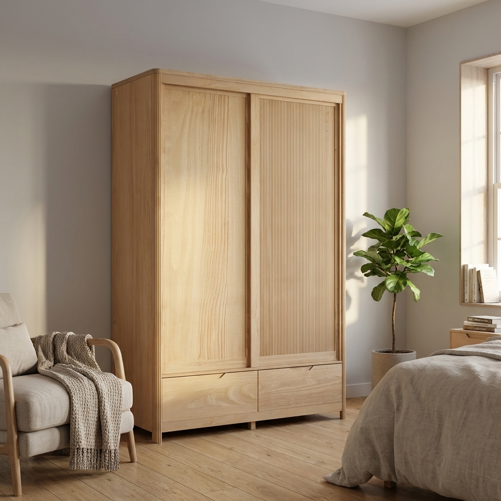 Nest 2D Solid Wood Wardrobe