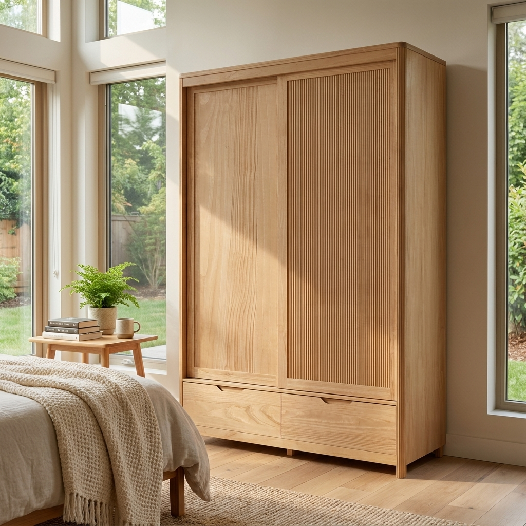 Nest 2D Solid Wood Wardrobe