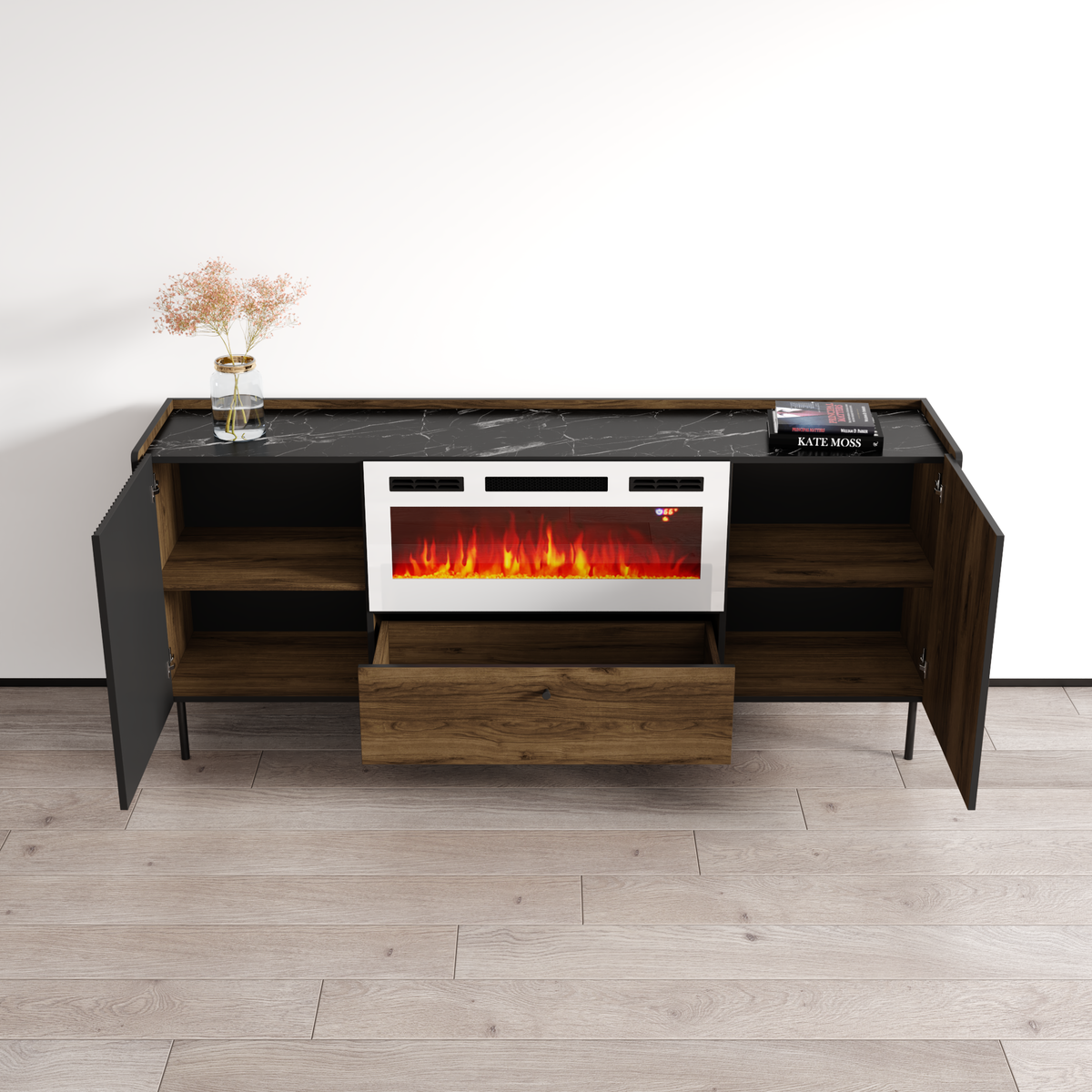 Brandy 180 WH-EF Fireplace Sideboard - Meble Furniture