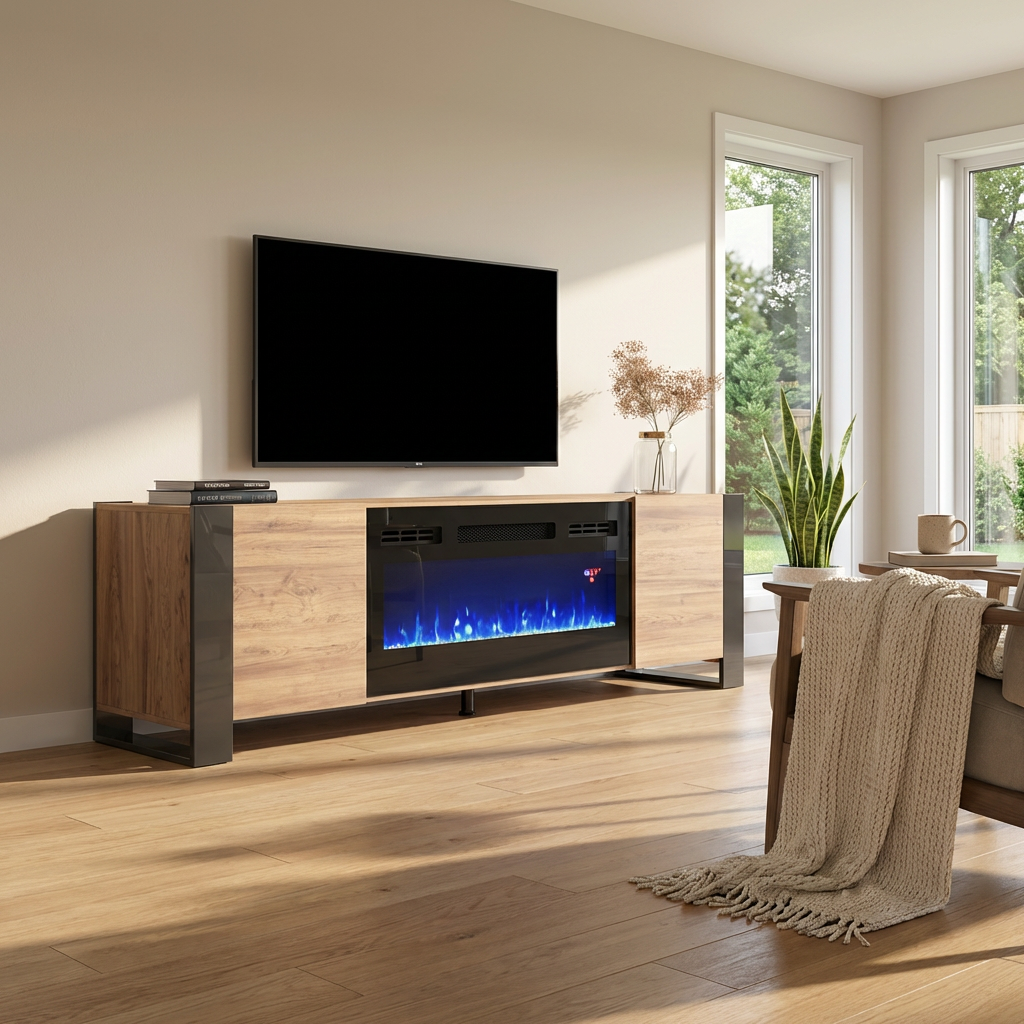 Woody BL-EF Fireplace TV Stand