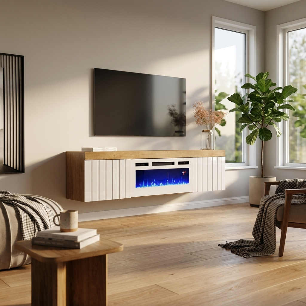 Knoxville WH-EF Floating Fireplace TV Stand