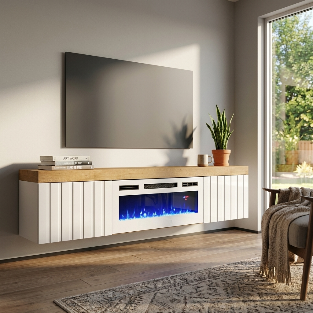 Knoxville WH-EF Floating Fireplace TV Stand