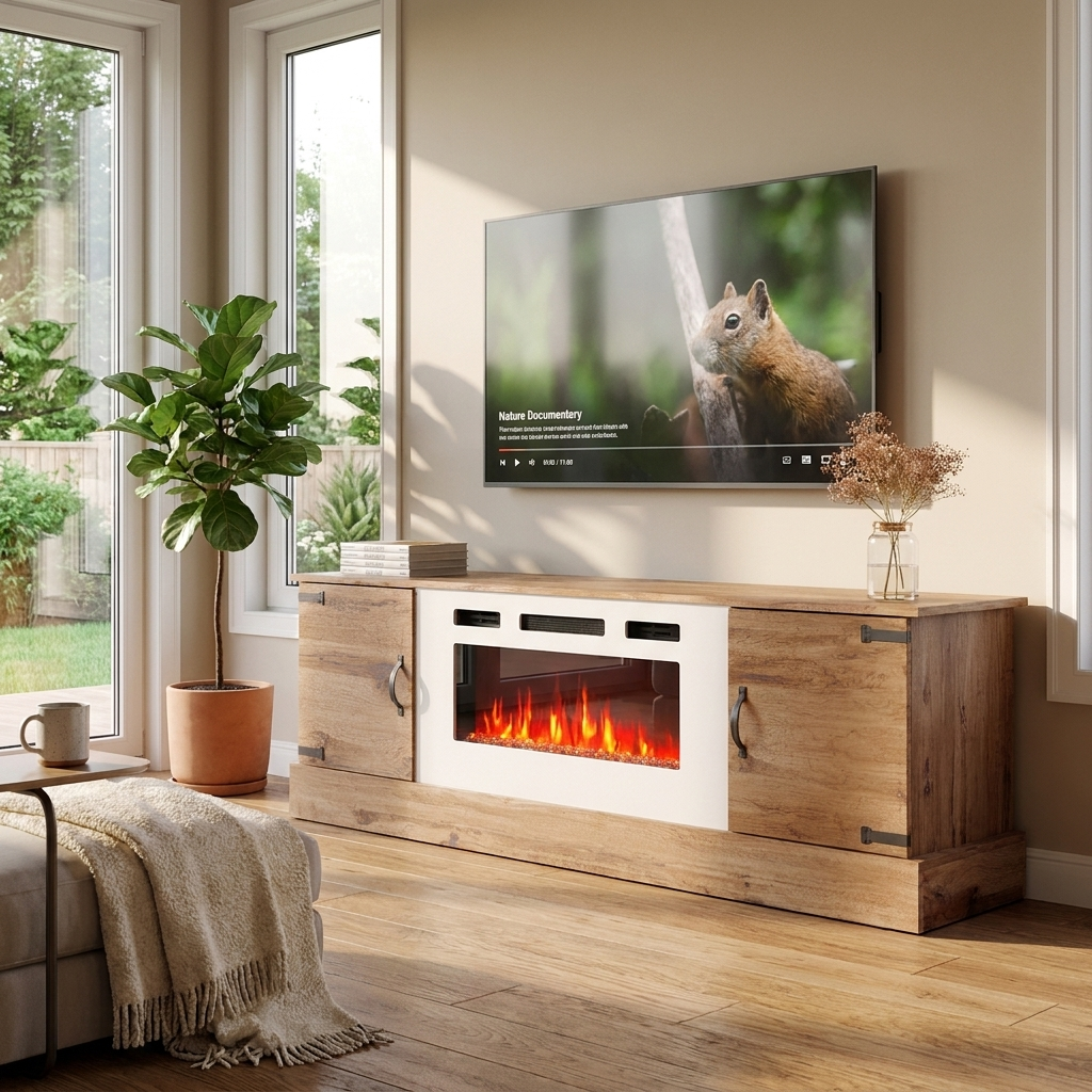 Carmen WH-EF Fireplace TV Stand