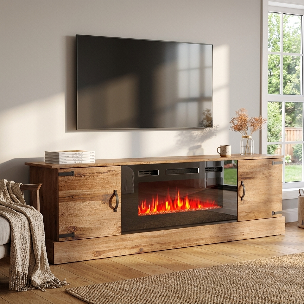 Carmen BL-EF Fireplace TV Stand