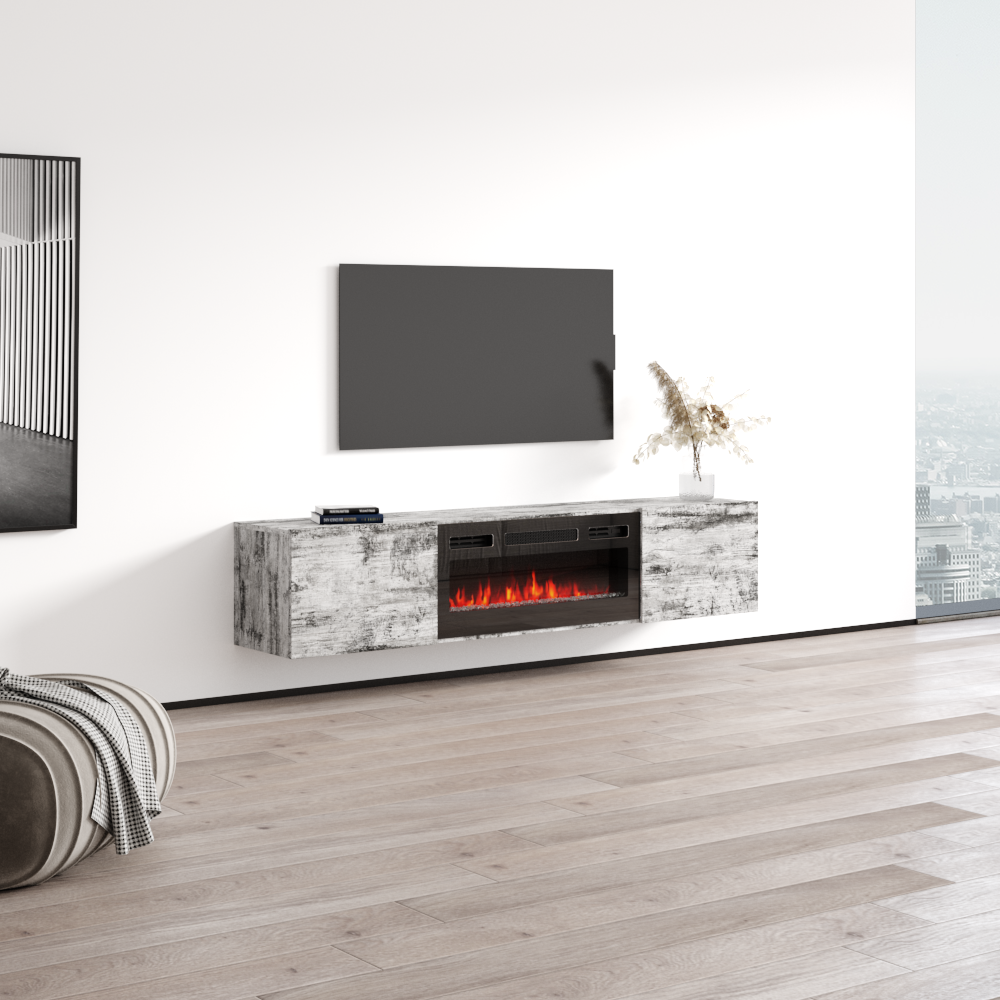 Baja BL-EF Floating Fireplace TV Stand - Meble Furniture