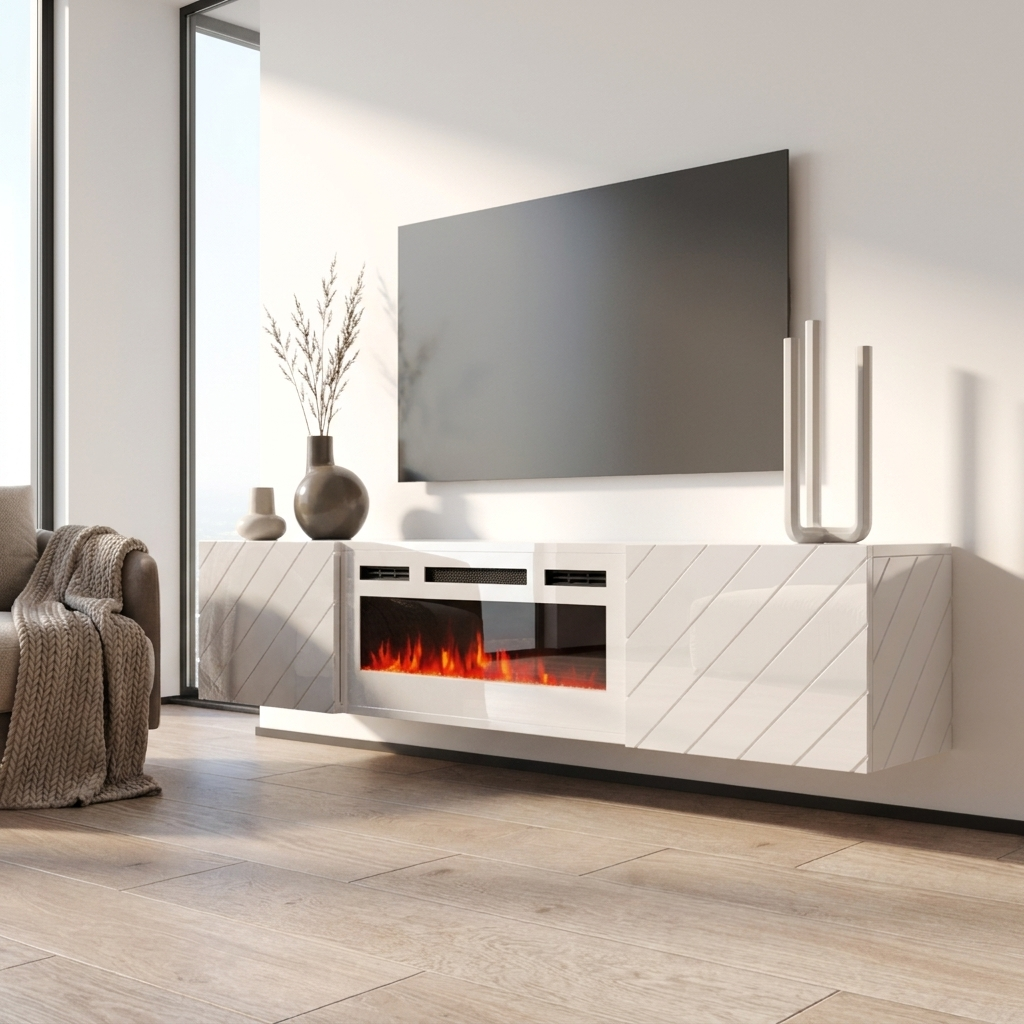 Luxe WH-EF Floating Fireplace TV Stand