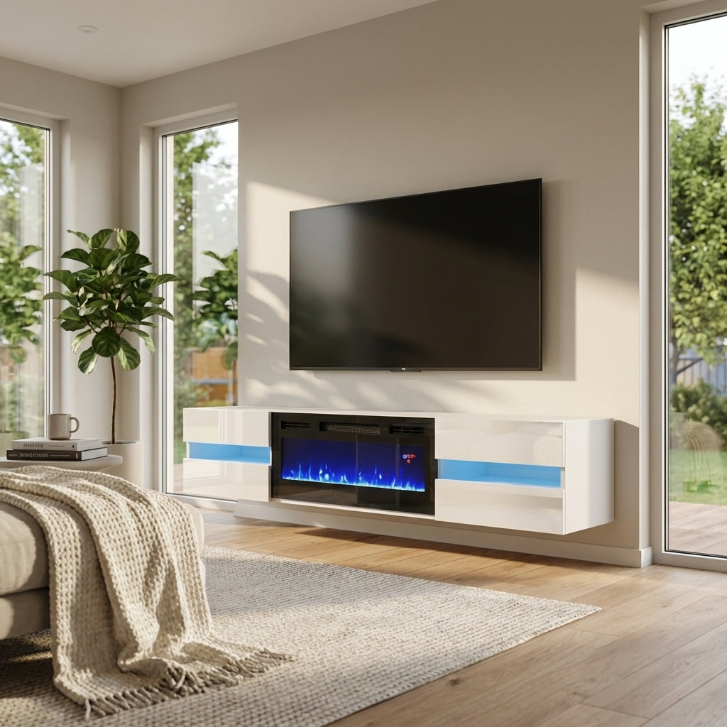 Metro BL-EF Floating Fireplace TV Stand
