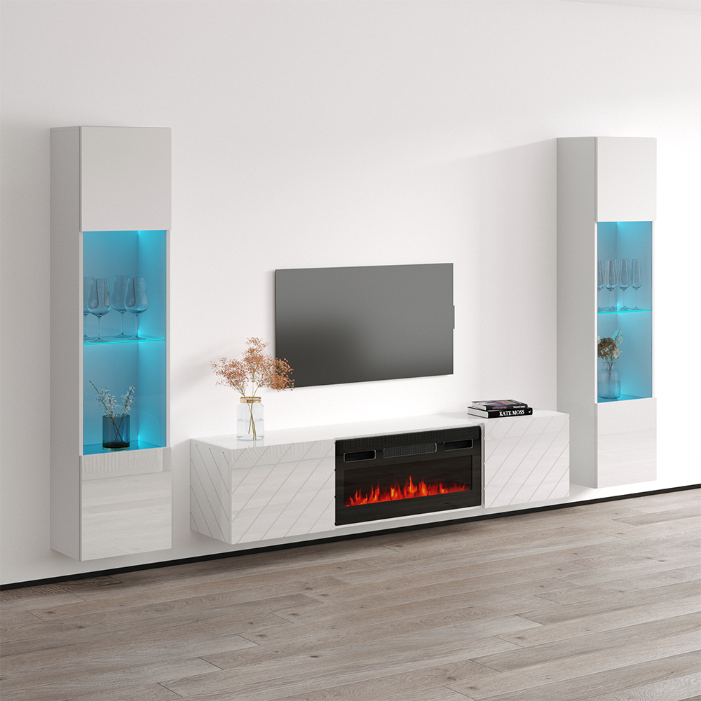 Luxe BL-EF Floating Fireplace Entertainment Center - Meble Furniture