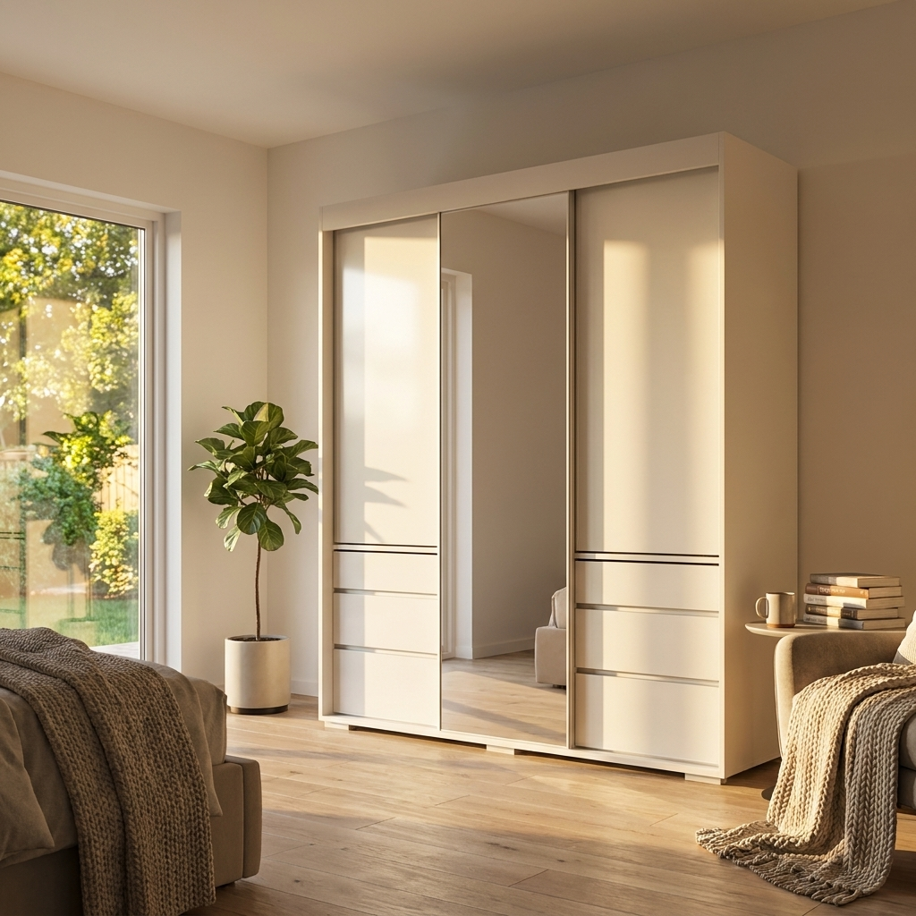 Monaco 3D Wardrobe with Mirror