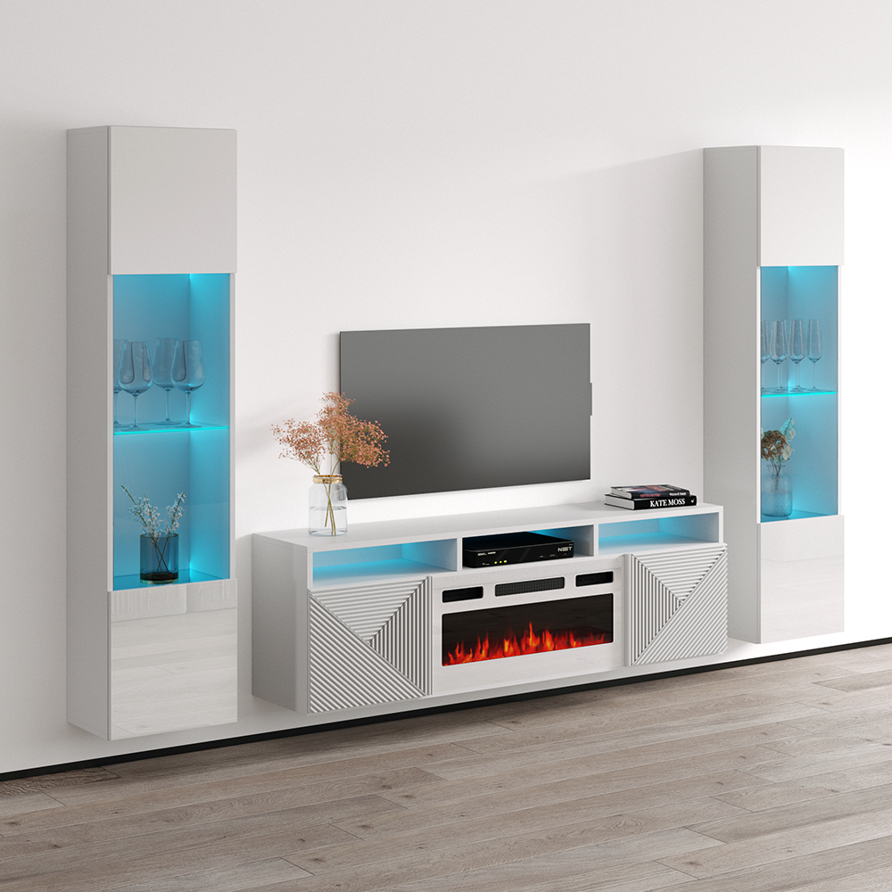 Giza WH-EF Floating Fireplace Entertainment Center - Meble Furniture