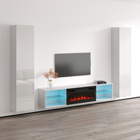 Lima BL-EF Floating Fireplace Entertainment Center - Meble Furniture