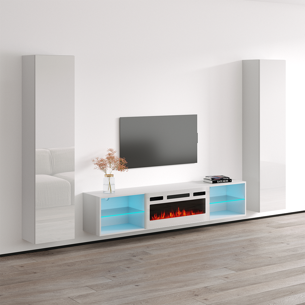 Lima WH-EF Floating Fireplace Entertainment Center - Meble Furniture