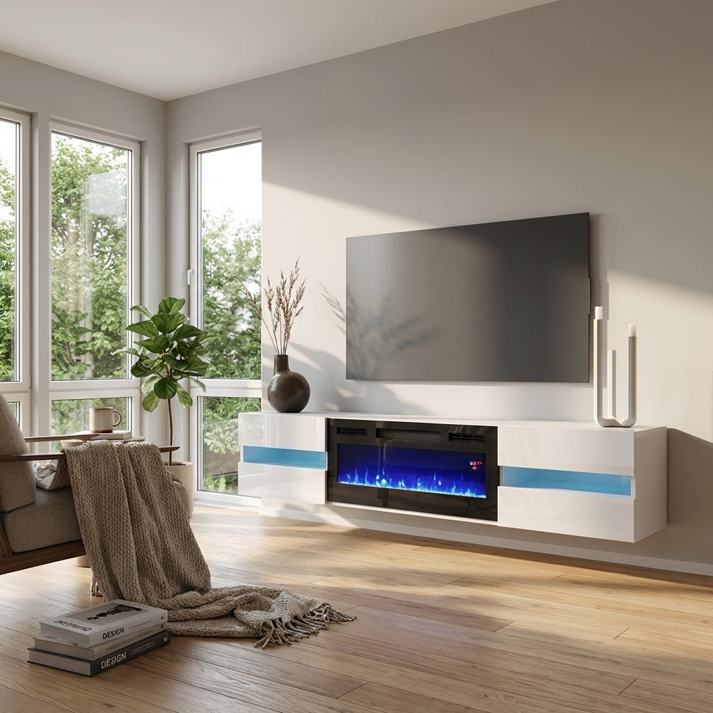 Metro BL-EF Floating Fireplace TV Stand