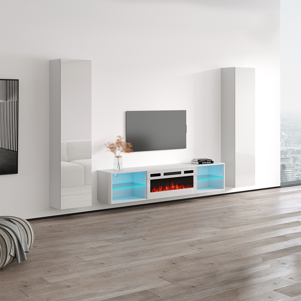 Lima WH-EF Floating Fireplace Entertainment Center - Meble Furniture