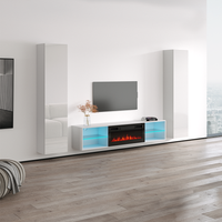 Lima BL-EF Floating Fireplace Entertainment Center - Meble Furniture