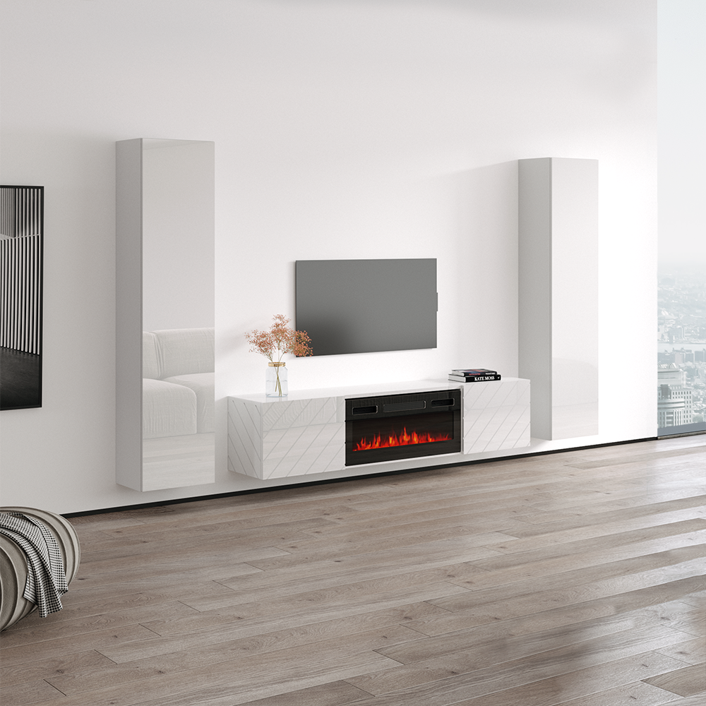 Luxe BL-EF Floating Fireplace Entertainment Center - Meble Furniture