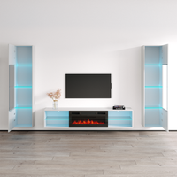 Lima BL-EF Floating Fireplace Entertainment Center - Meble Furniture