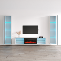 Lima BL-EF Floating Fireplace Entertainment Center - Meble Furniture