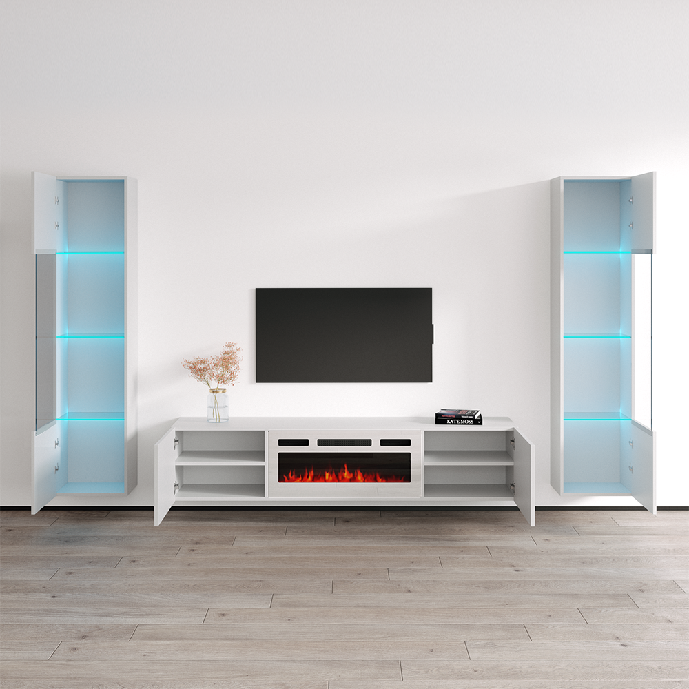 Cali WH-EF Floating Fireplace Entertainment Center - Meble Furniture