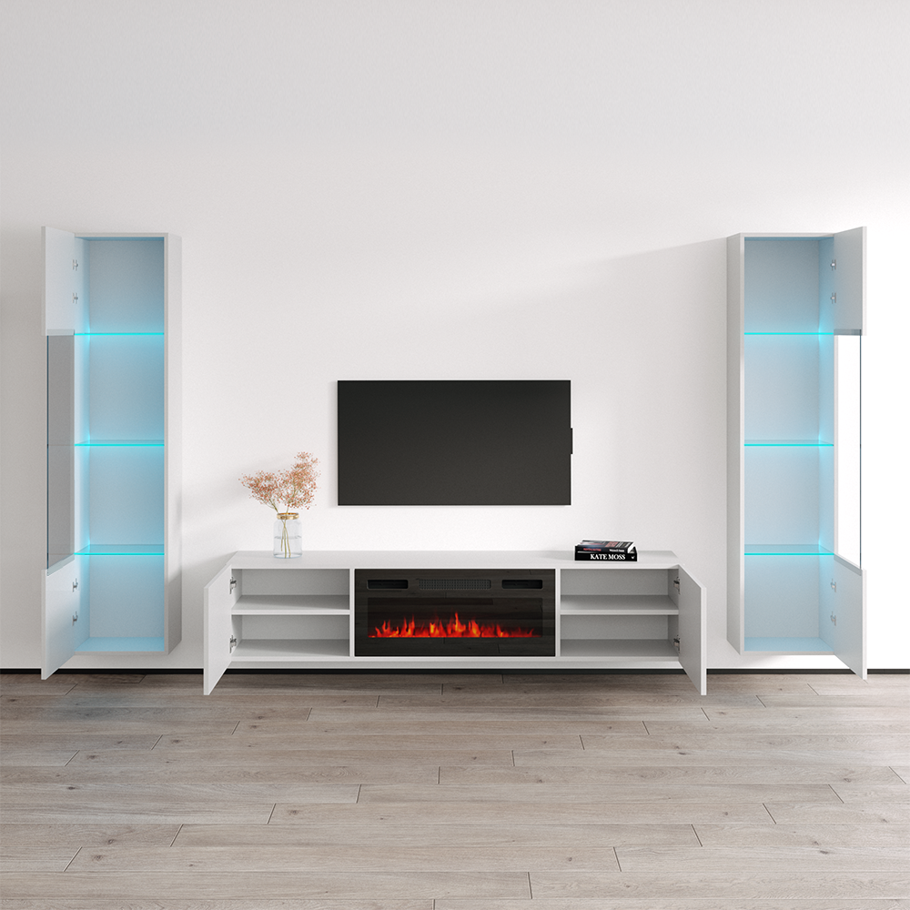 Cali BL-EF Floating Fireplace Entertainment Center - Meble Furniture