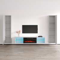 Lima BL-EF Floating Fireplace Entertainment Center - Meble Furniture