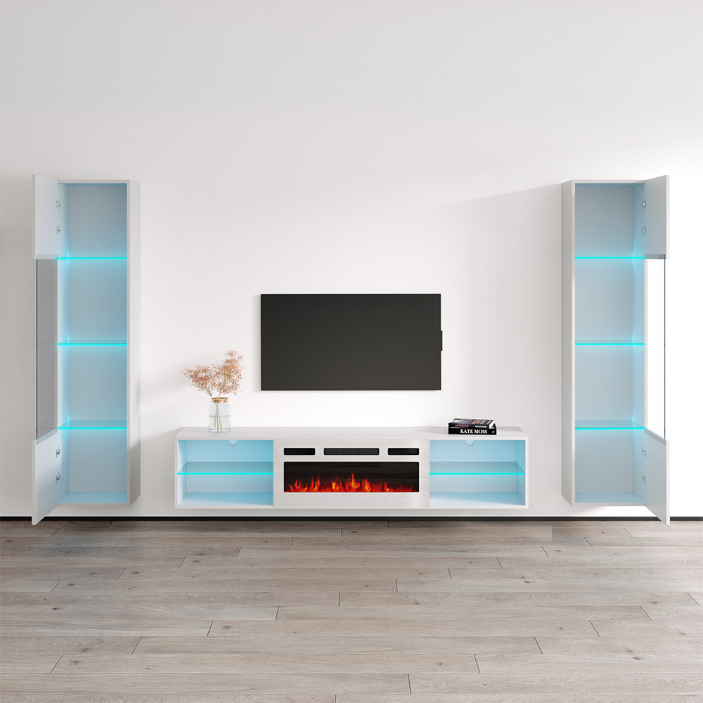 Lima WH-EF Floating Fireplace Entertainment Center - Meble Furniture