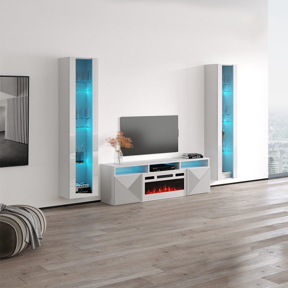 Giza WH-EF Floating Fireplace Entertainment Center - Meble Furniture