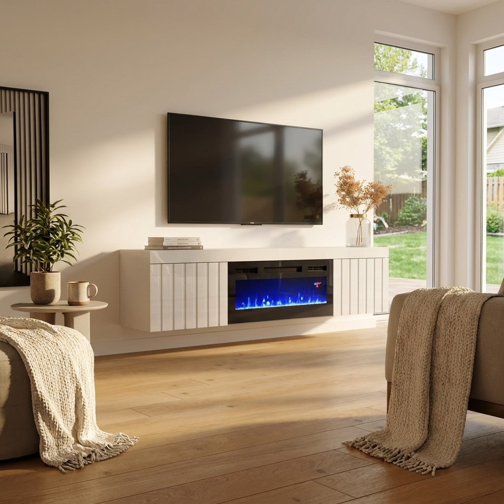 Knoxville BL-EF Floating Fireplace TV Stand