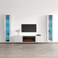 Cali BL-EF Floating Fireplace Entertainment Center - Meble Furniture