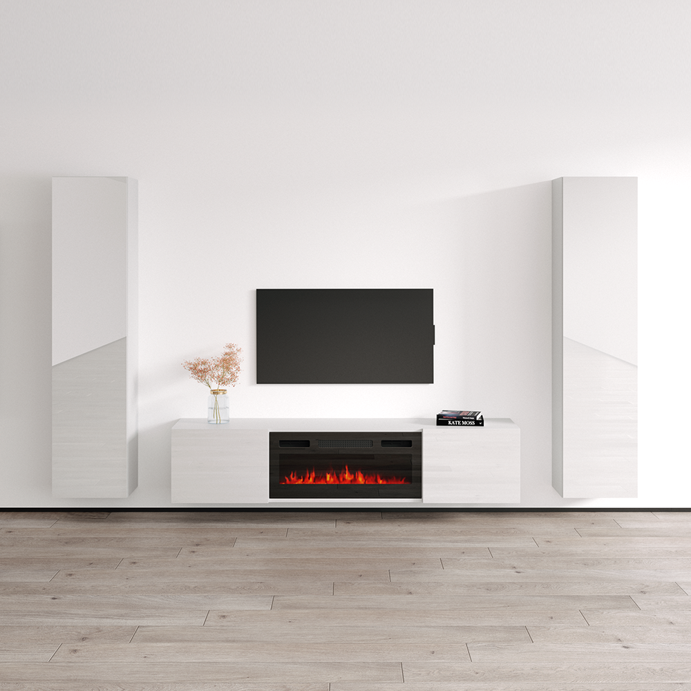 Cali BL-EF Floating Fireplace Entertainment Center - Meble Furniture