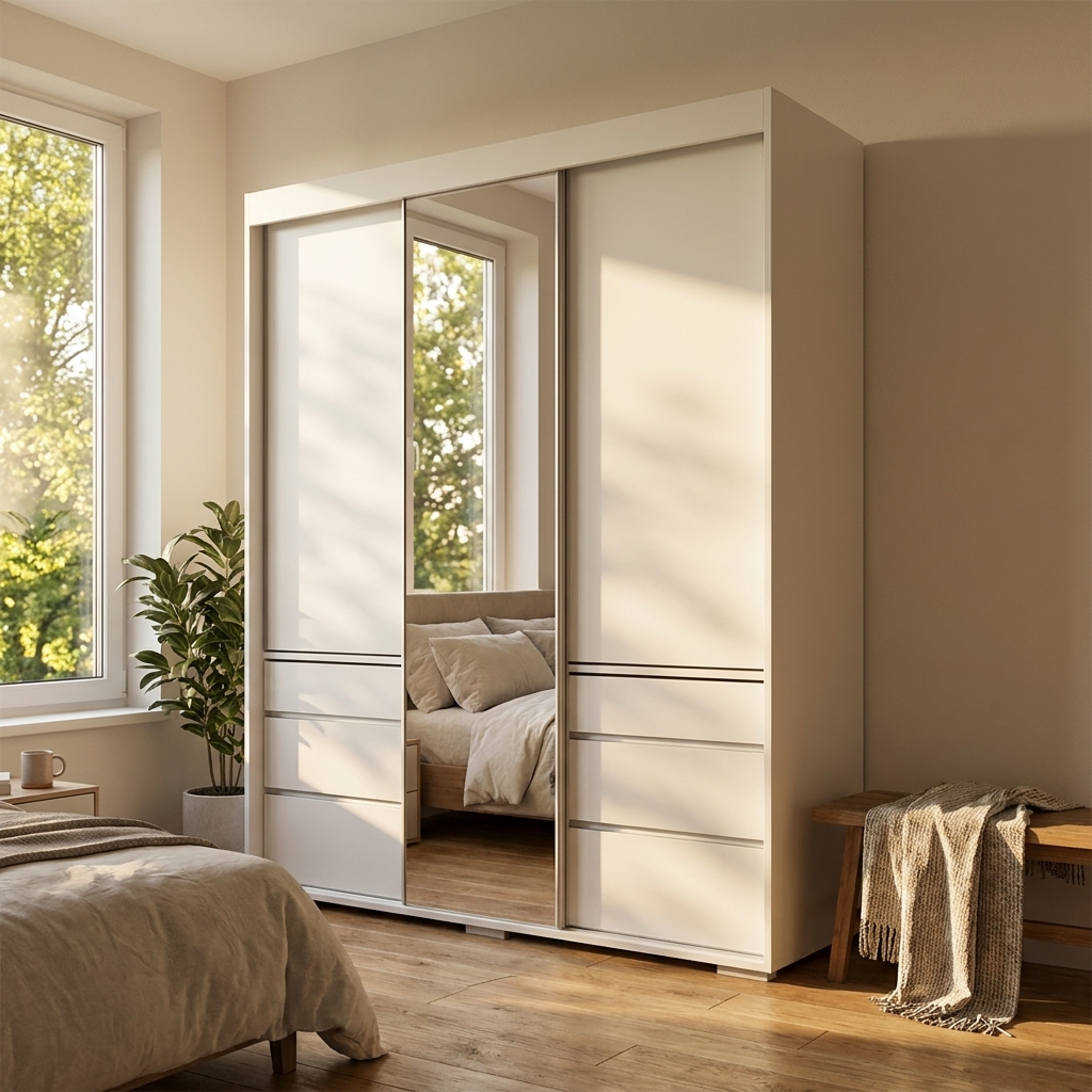 Monaco 3D Wardrobe with Mirror