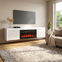 Dia BL-EF Floating Fireplace TV Stand