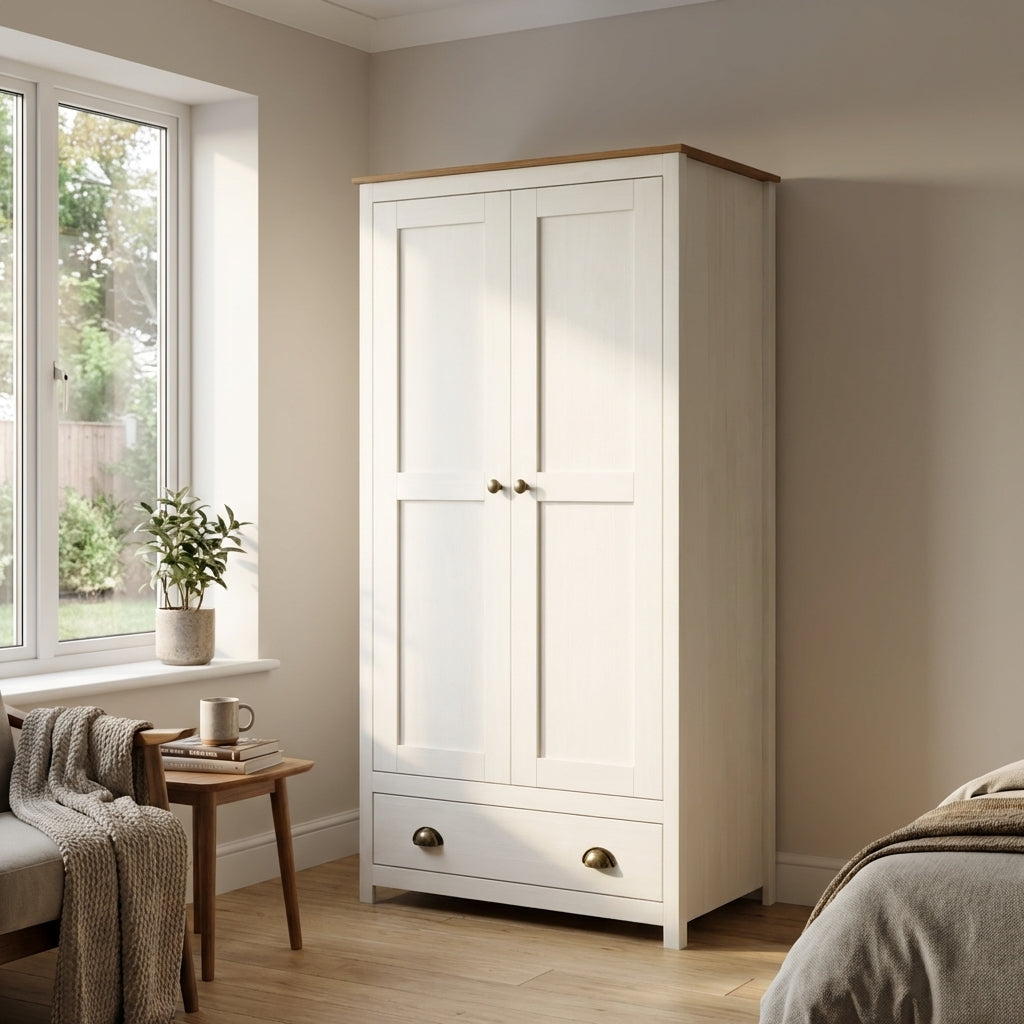 Topazio 2D1S Solid Wood Wardrobe
