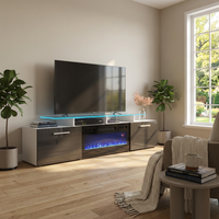 Rova BL-EF Fireplace TV Stand