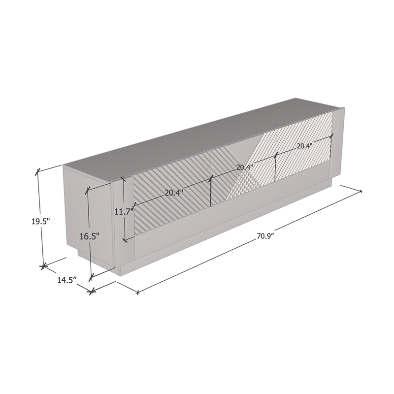 Passion 01 TV Stand dimensions diagram