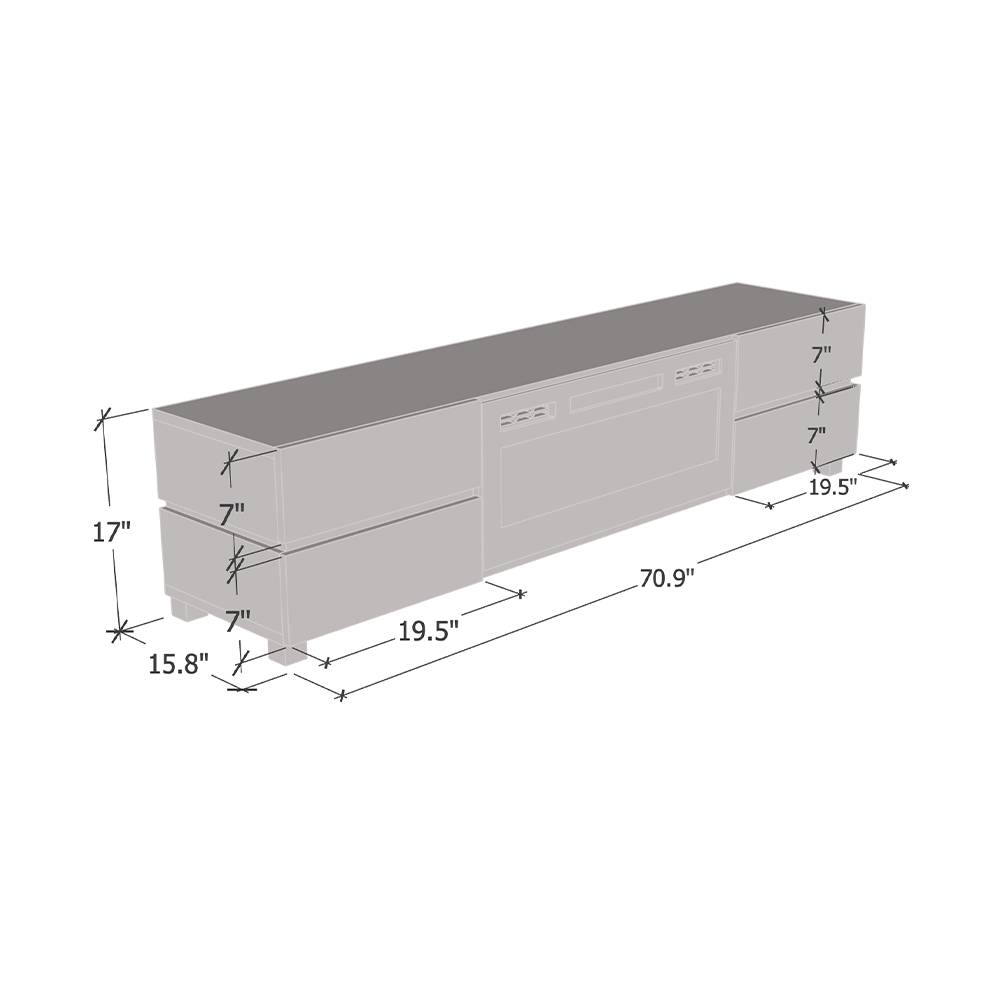 Bono 01 BL-EF Fireplace TV Stand - Meble Furniture