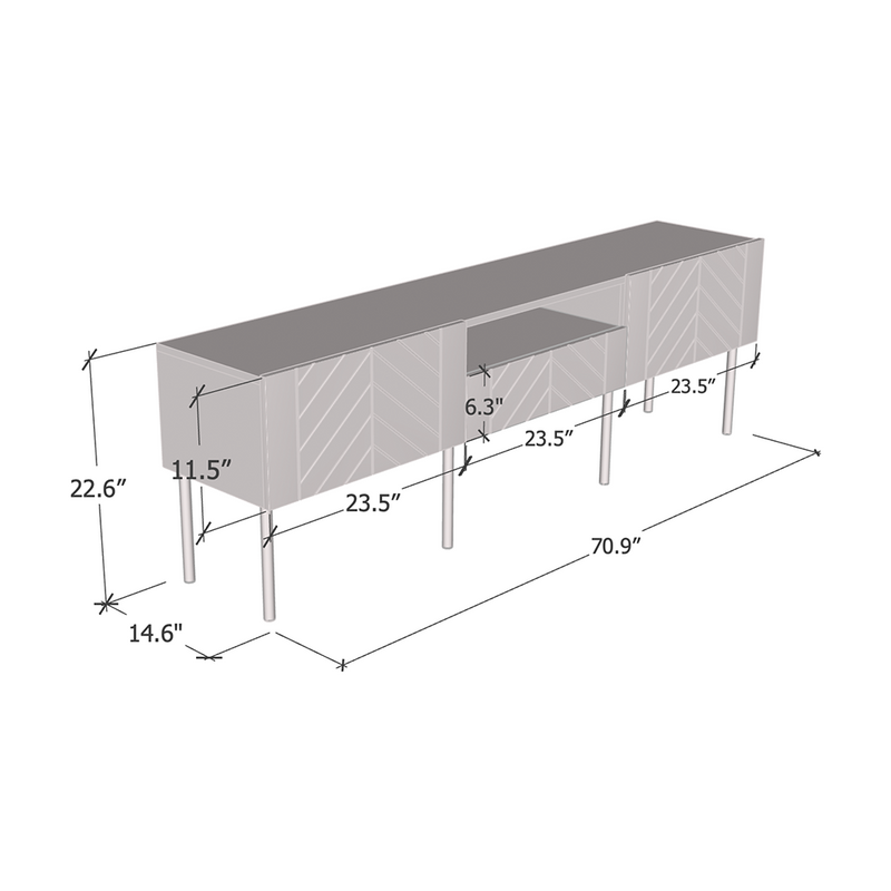 Leaf 01 TV Stand dimensions diagram