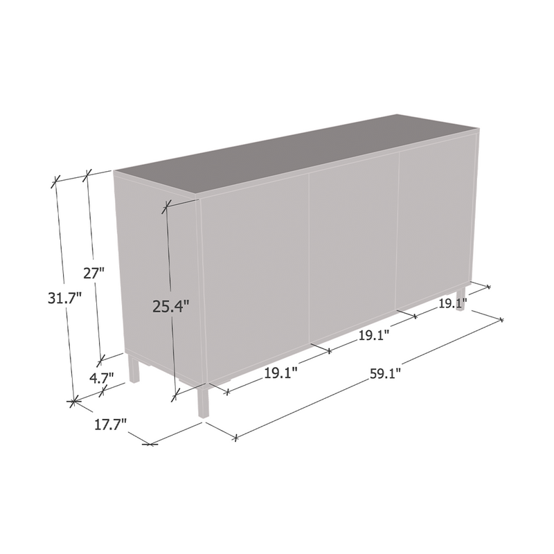 Marmo 150 Sideboard dimensions diagram