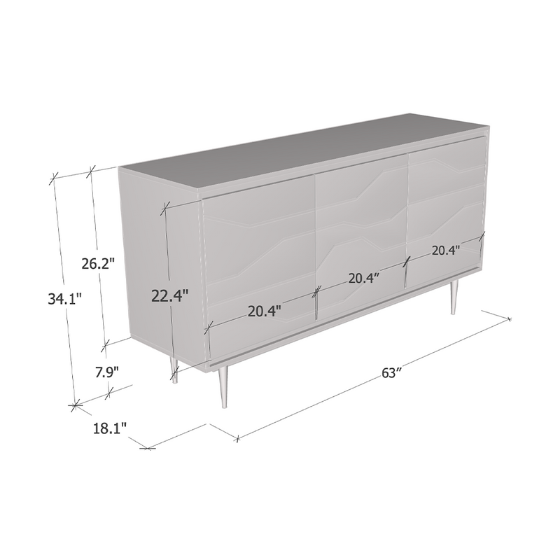 Maze Sideboard dimensions diagram